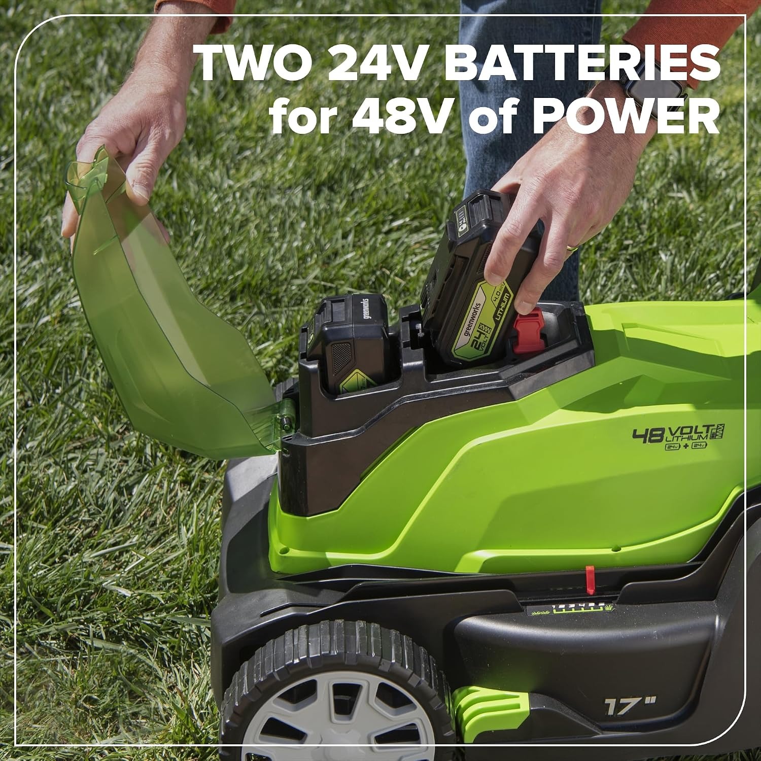 Greenworks 48V 17 Inch Cordless Push Mower Kit: image 4