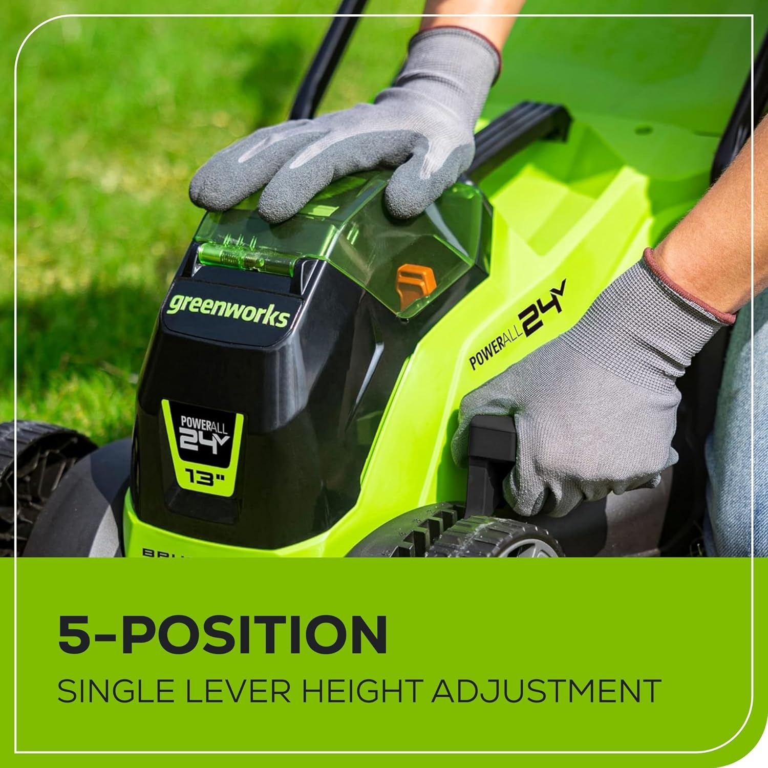 Greenworks 24V 13 Inch Cordless Lawn Mower Kit: image 7