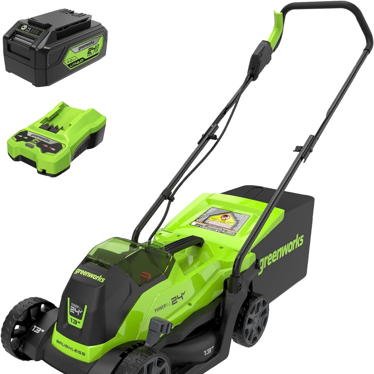 Greenworks 24V 13 Inch Cordless Lawn Mower Kit: image 1
