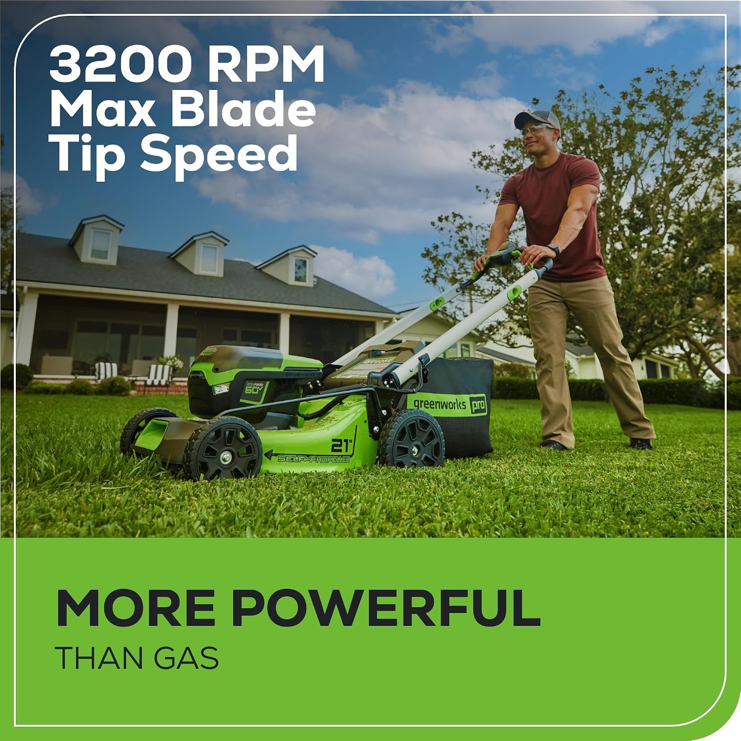 Greenworks 60V Self-Propelled Cordless Lawn Mower Kit: image 4