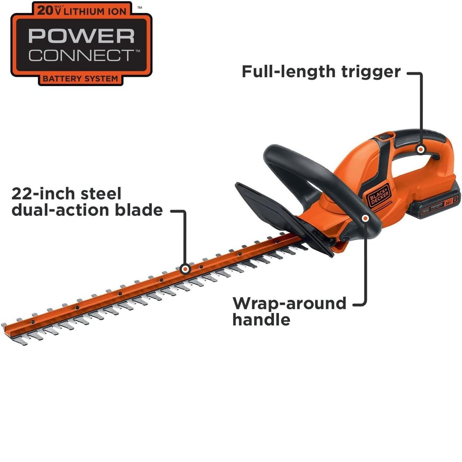 BLACK+DECKER 22-Inch Cordless Hedge Trimmer Kit: image 3